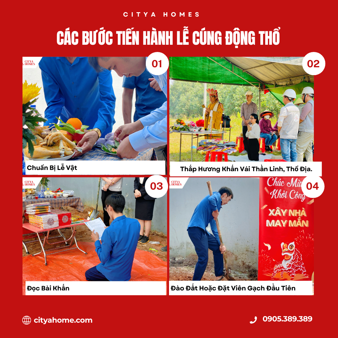 các bước tiến hành lễ cúng động thổ